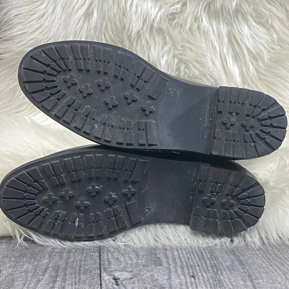 Stuart Weitzman Loverain Leather Black Studded Faux Fur Lined Boots - Picture 12 of 16